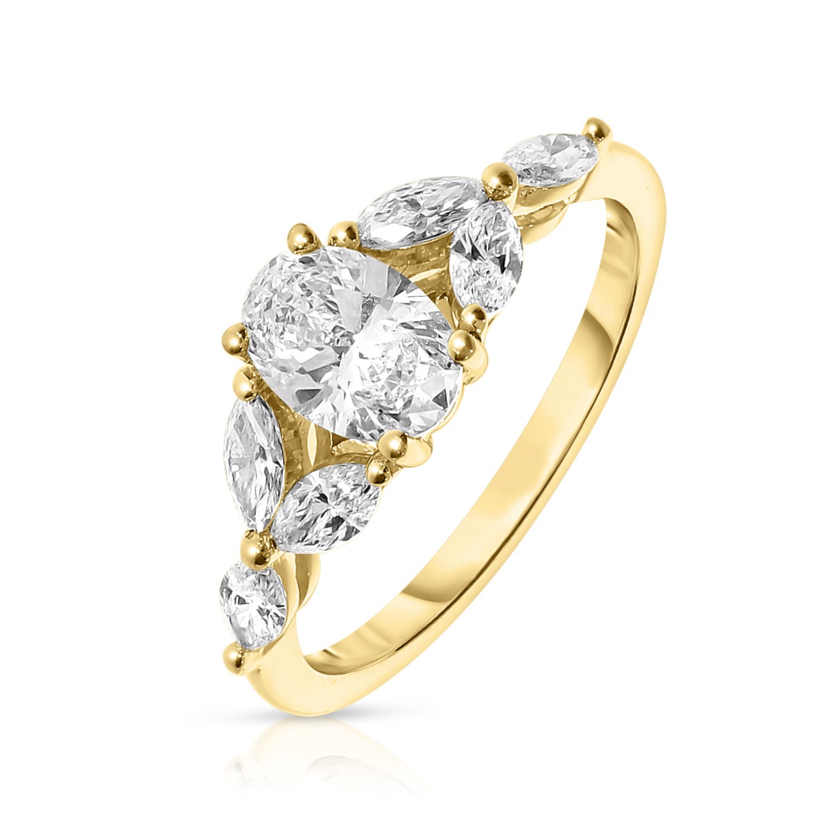 1.60 Carat Diamond Sidestone Ring Gaia
