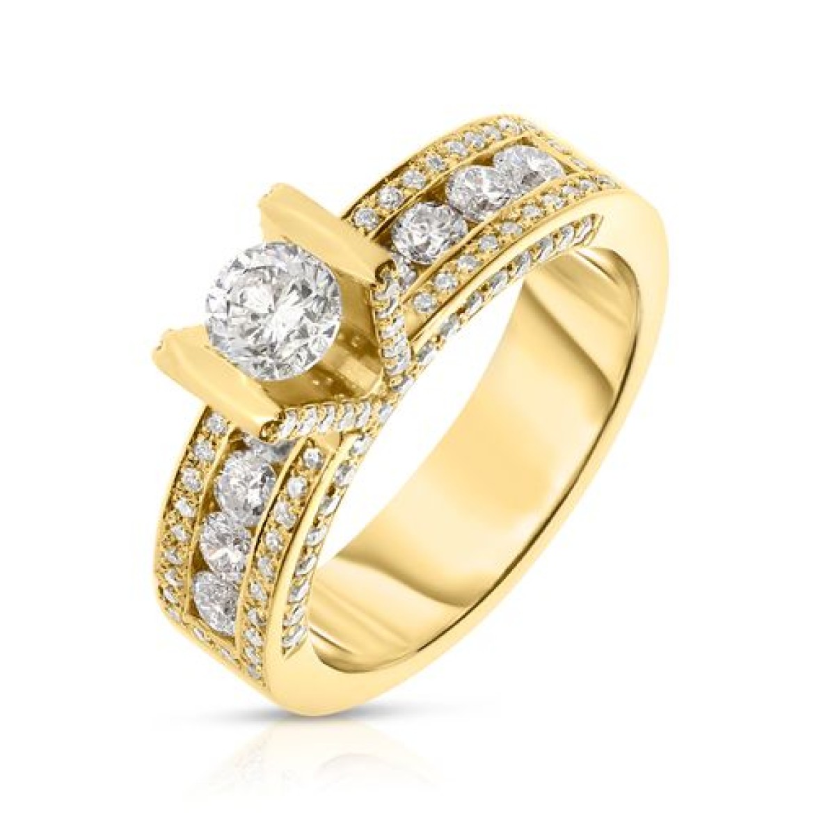 1.50 Carat Diamond Sidestone Ring Chloe
