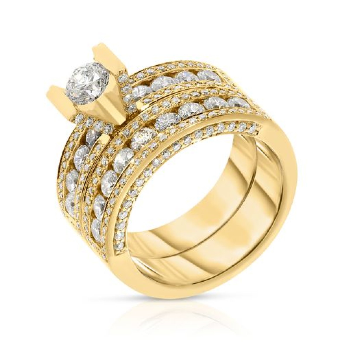 2.50 Carat Diamond Sidestone Two Rings Wonderful World