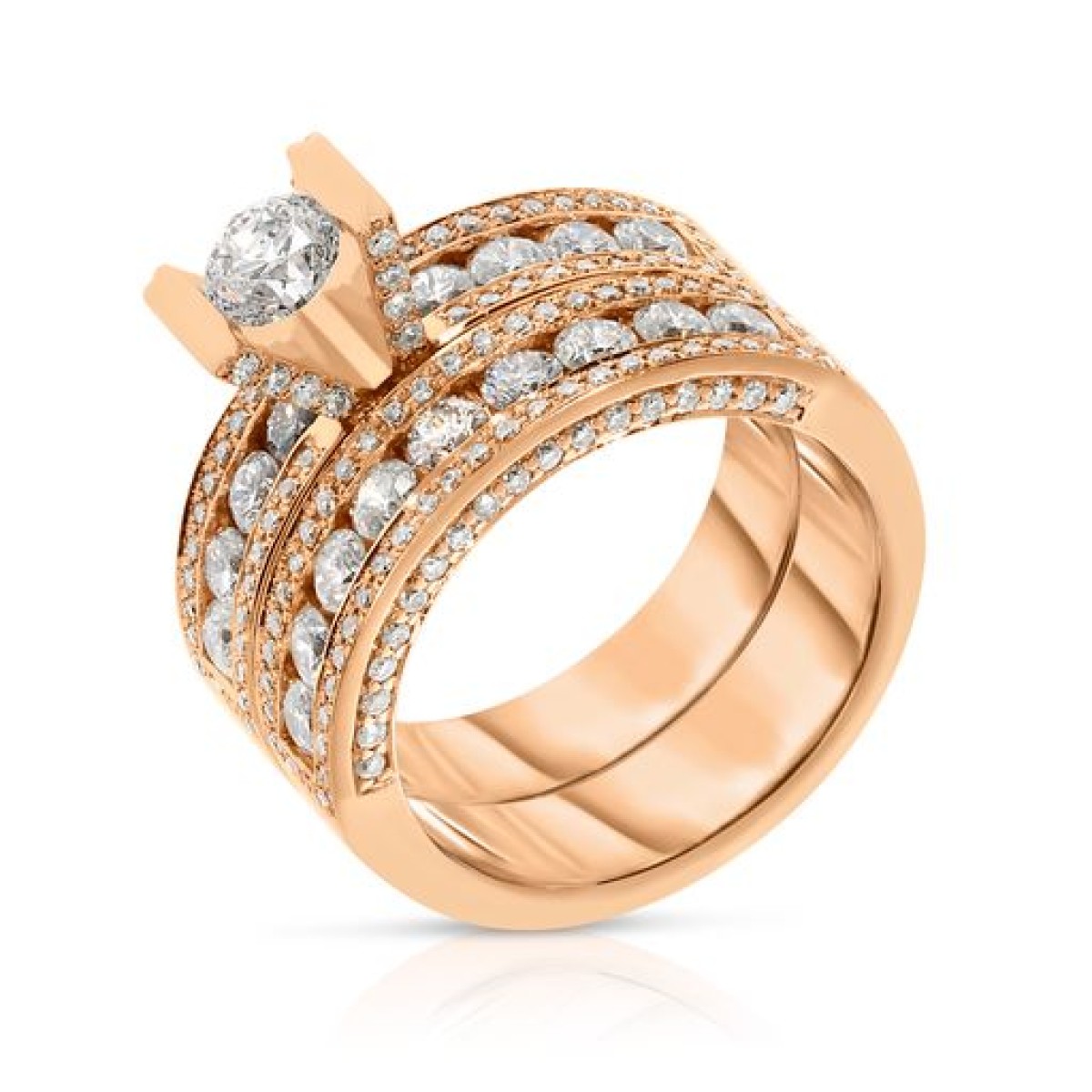 2.50 Carat Diamond Sidestone Two Rings Wonderful World