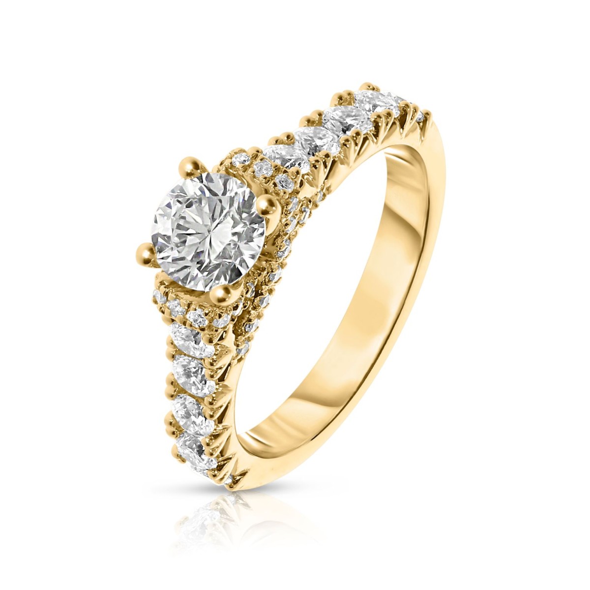 2 Carat Diamond Sidestone Ring Betty