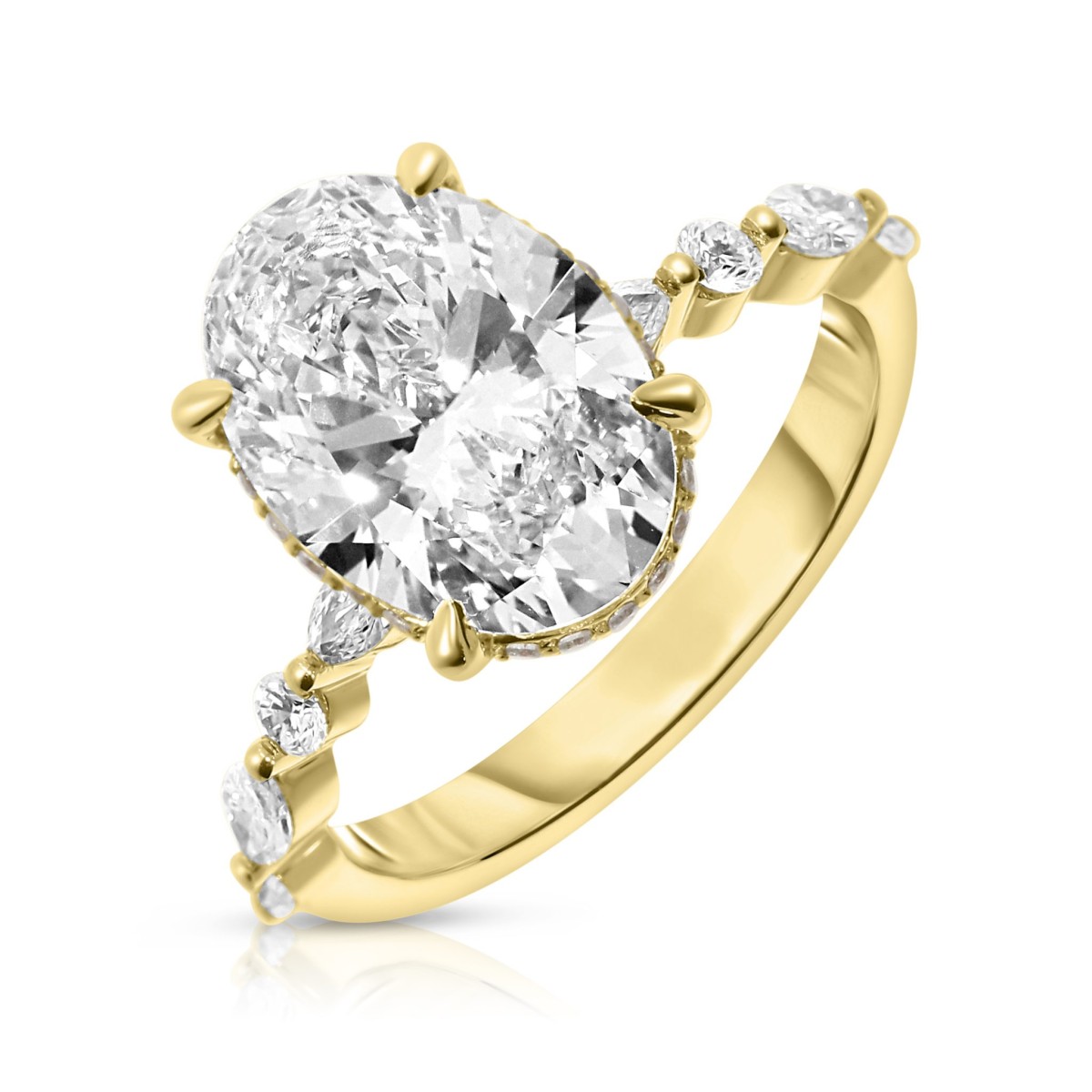 4 Carat Diamond Sidestone Ring Sophie