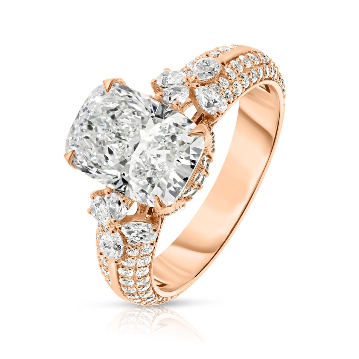 4 Carat Diamond Sidestone Ring Mia