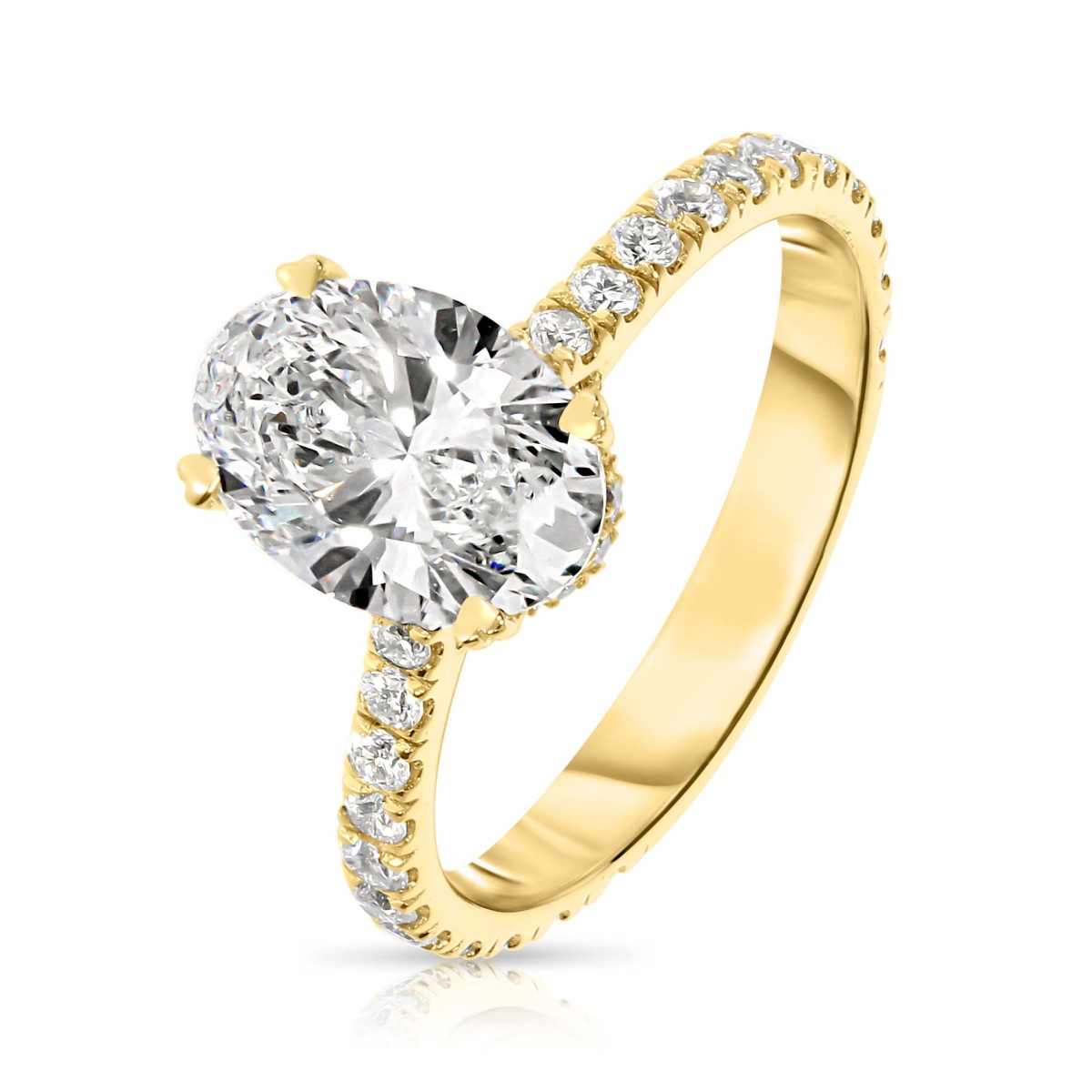 4 Carat Diamond Sidestone Ring Lucy