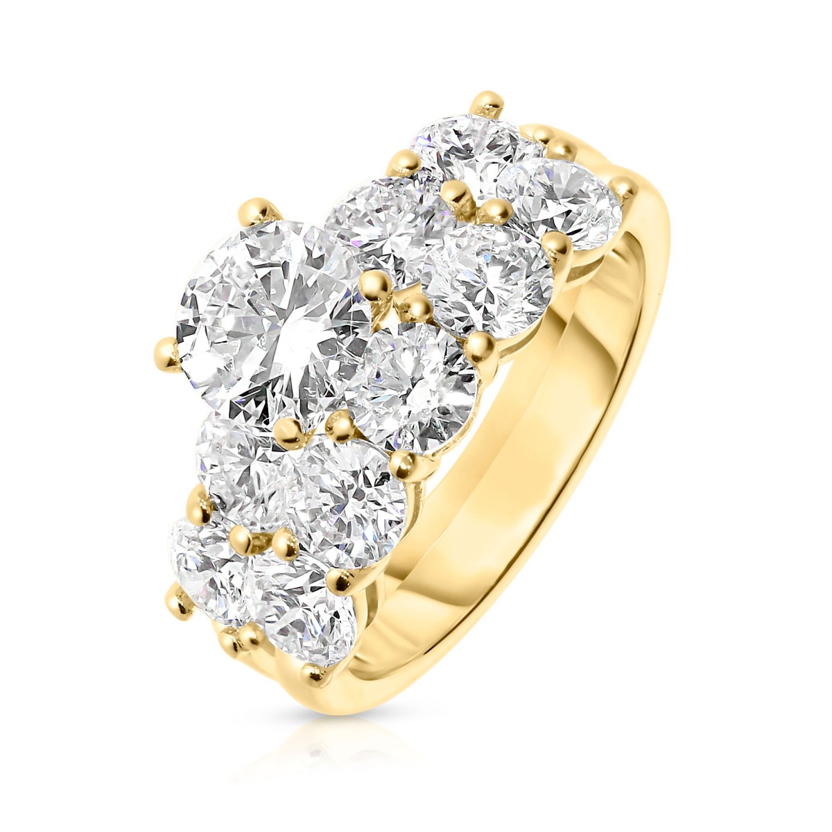 3.50 Carat Diamond Sidestone Ring Snowdrop