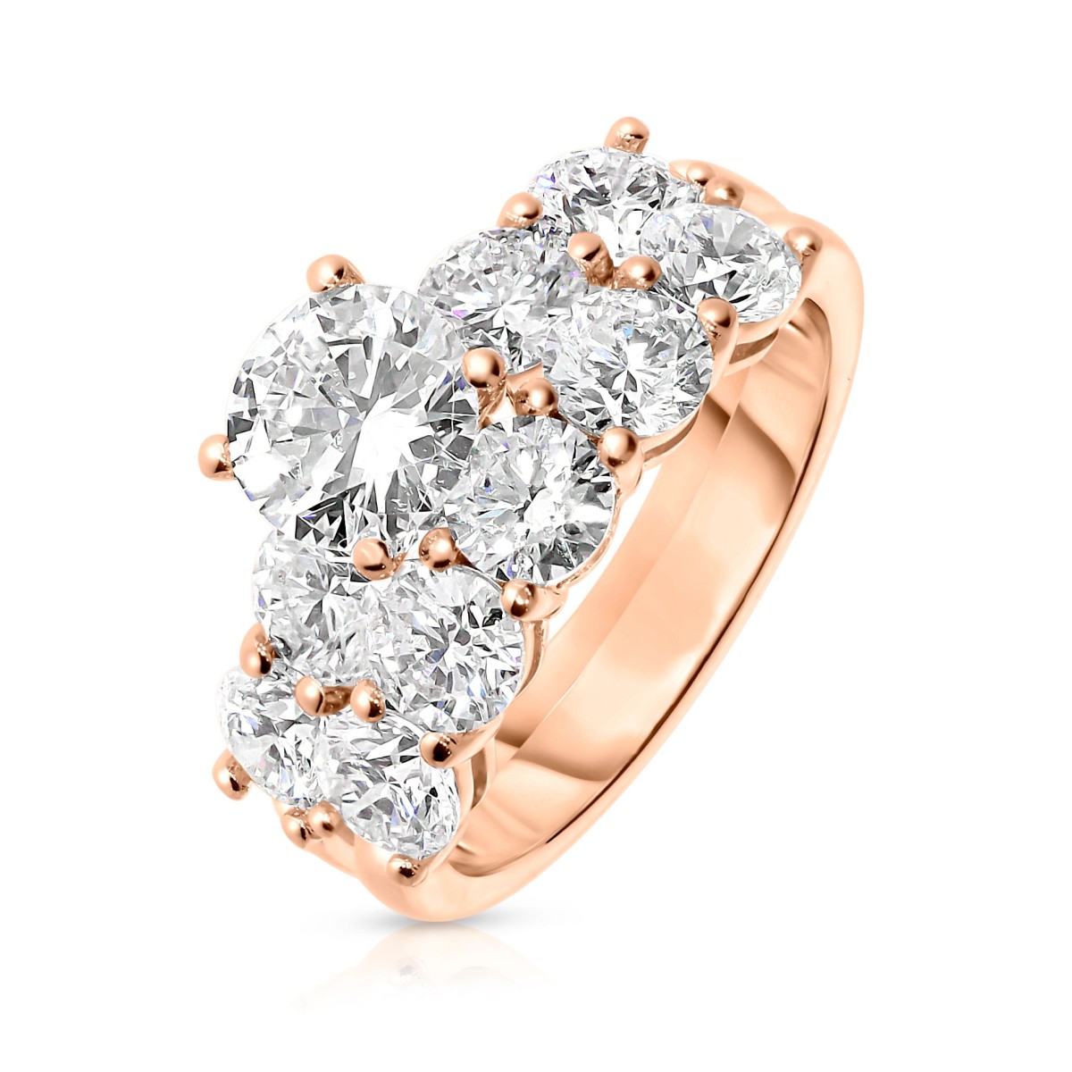 3.50 Carat Diamond Sidestone Ring Snowdrop