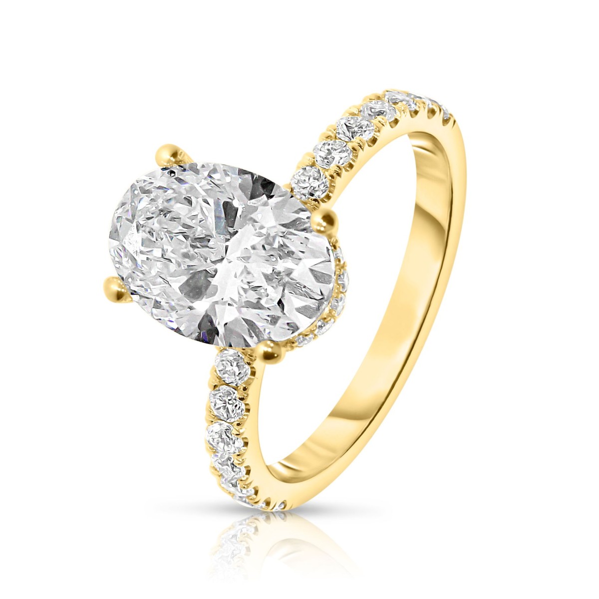 3 Carat Diamond Sidestone Ring Cowslip