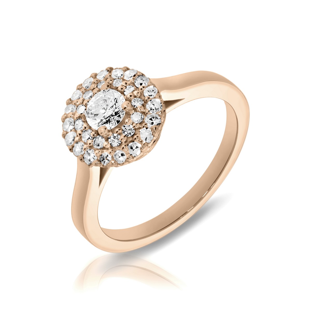 0.50 Carat Diamond Halo Ring Transperancy