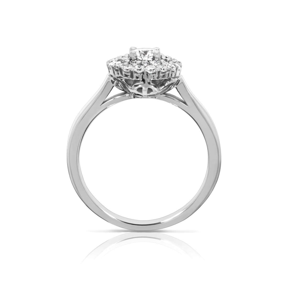 0.50 Carat Diamond Halo Ring Transperancy
