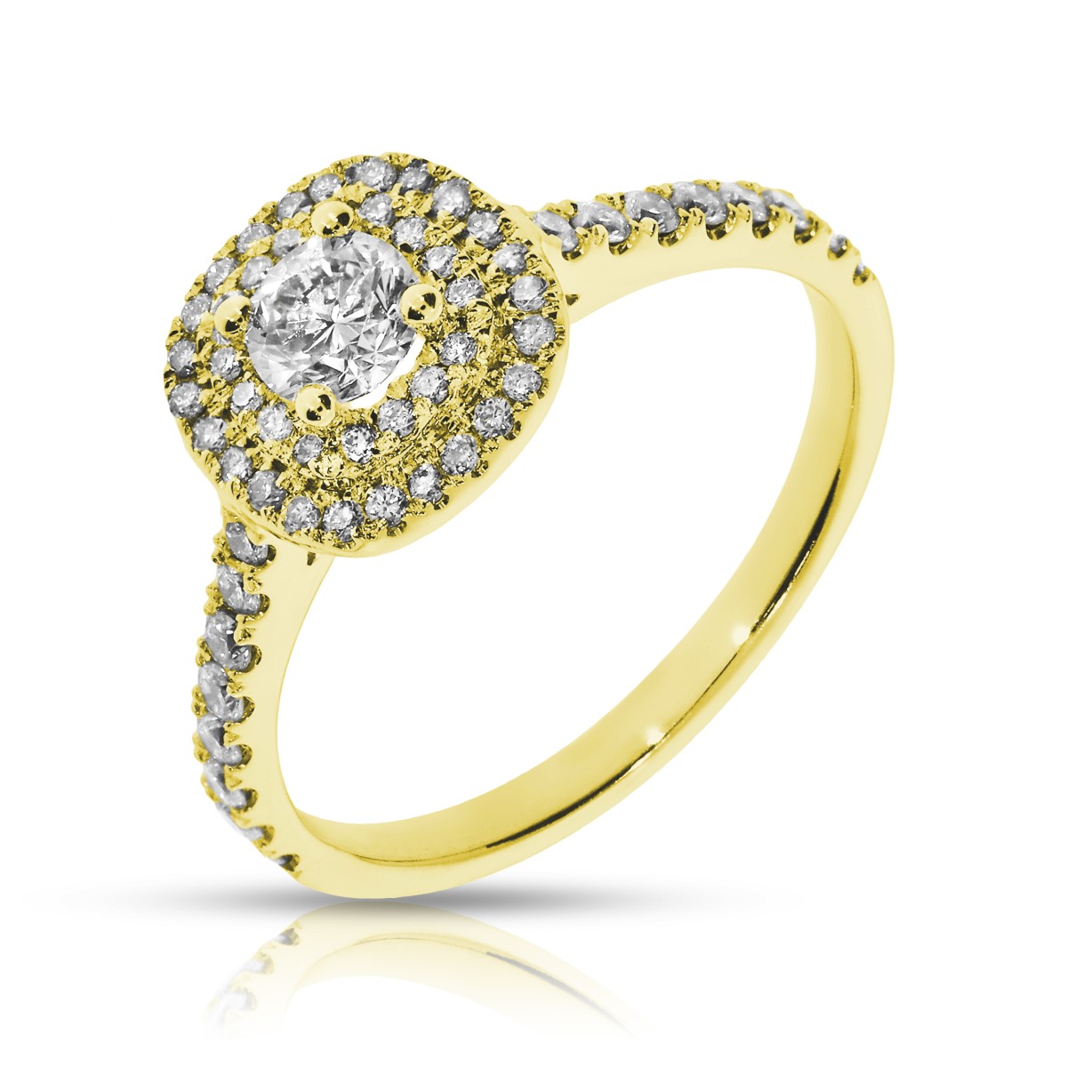 0.70 Carat Diamond Halo Ring Tangle of Gold