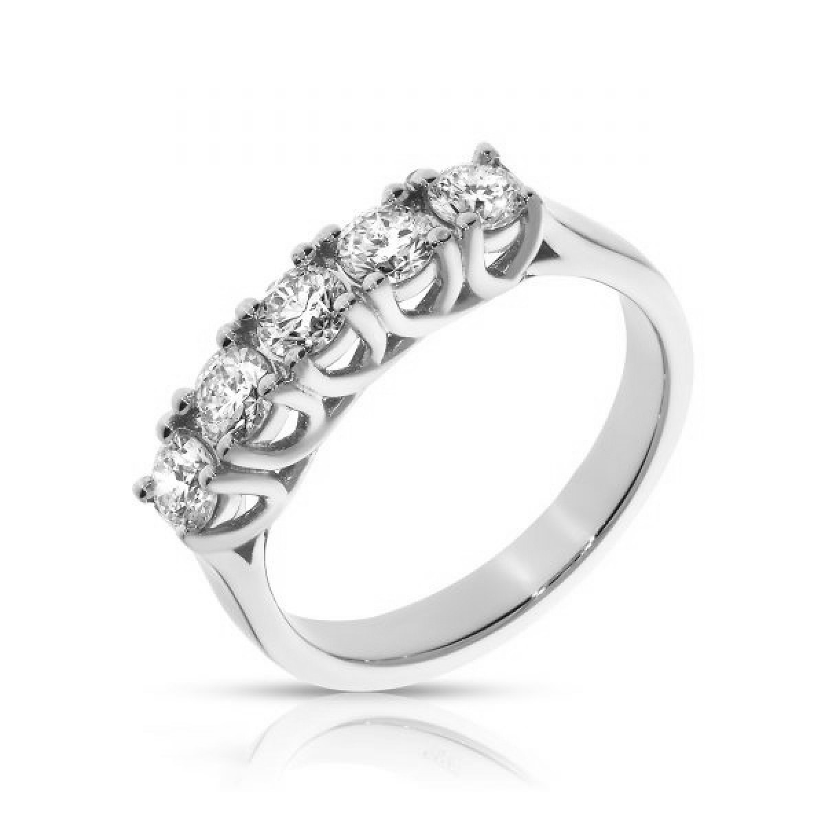 1.20 Carat Diamond Five-Stone Ring Gold Flame