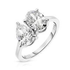 3 Carat Diamond Two-Stone Ring Tulips