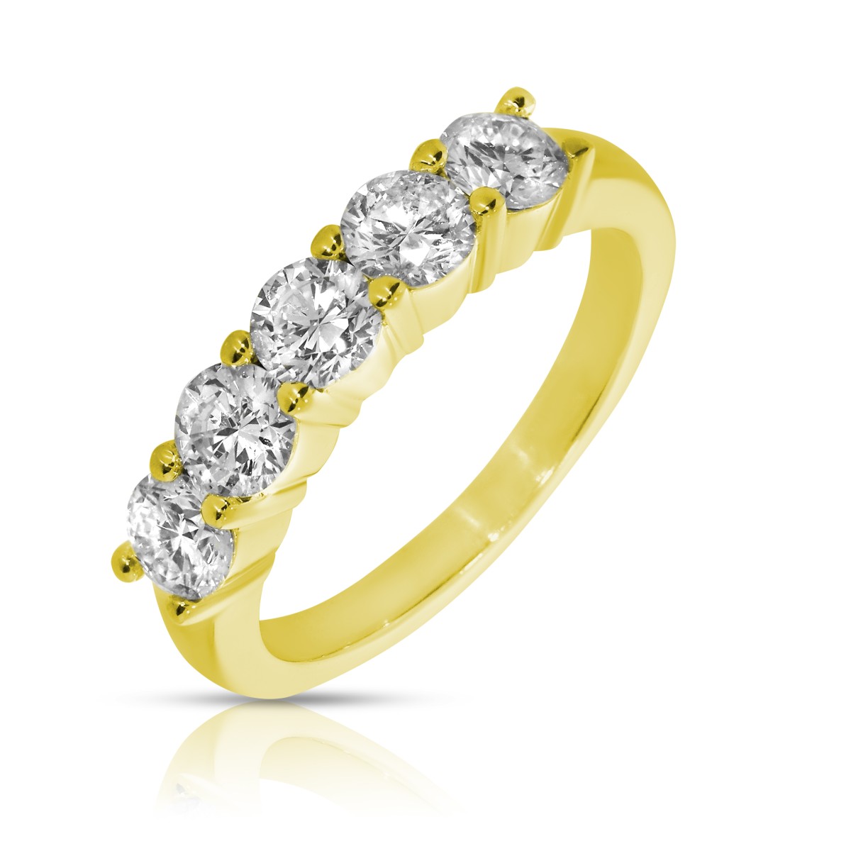 1 Carat Diamond Five-Stone Ring Courtesan