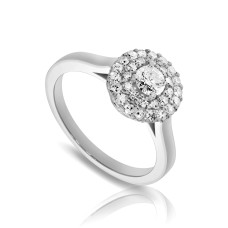 0.50 Carat Diamond Halo Ring Transperancy