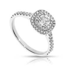 0.70 Carat Diamond Halo Ring Tangle of Gold