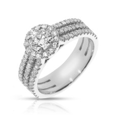 1 Carat Diamond Halo Ring Attraction Stripes