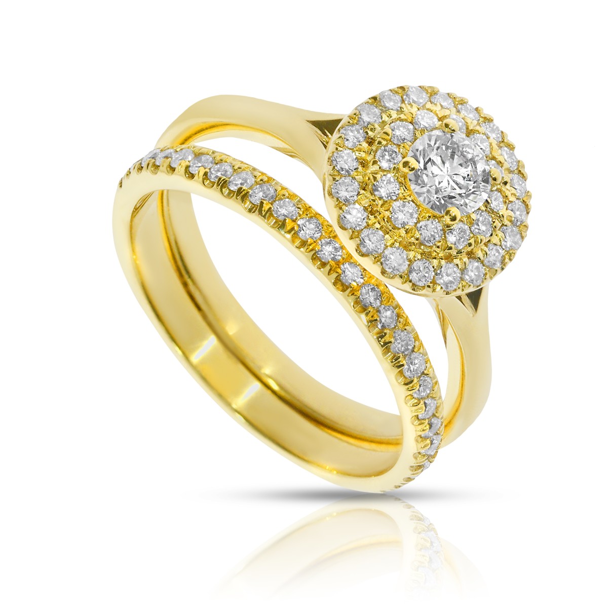 1 Carat Diamond Vintage Halo Ring Soulmate Initial