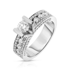 1.50 Carat Diamond Sidestone Ring Chloe