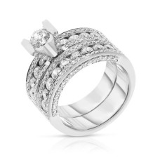 2.50 Carat Diamond Sidestone Two Rings Wonderful World