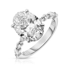 4 Carat Diamond Sidestone Ring Sophie