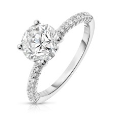 2.50 Carat Diamond Sidestone Ring Camellia