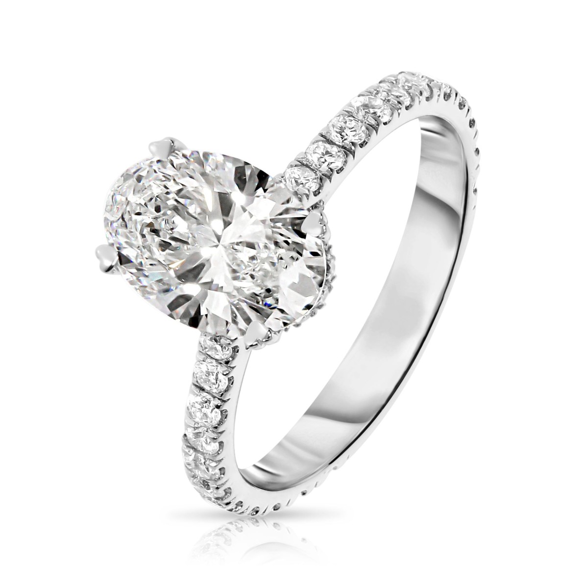 4 Carat Diamond Sidestone Ring Lucy