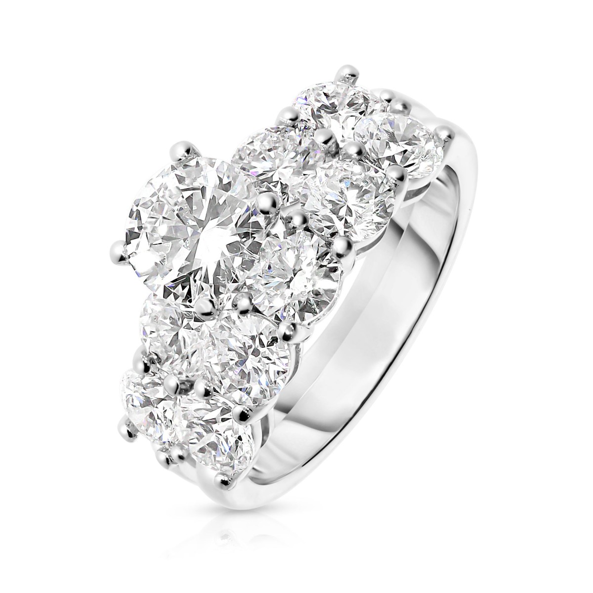 3.50 Carat Diamond Sidestone Ring Snowdrop