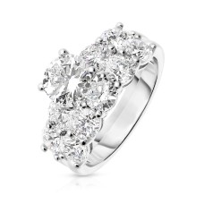 3.50 Carat Diamond Sidestone Ring Snowdrop