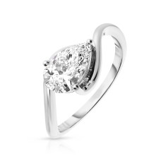 1.20 Carat Diamond Solitaire Ring Pear Aqua