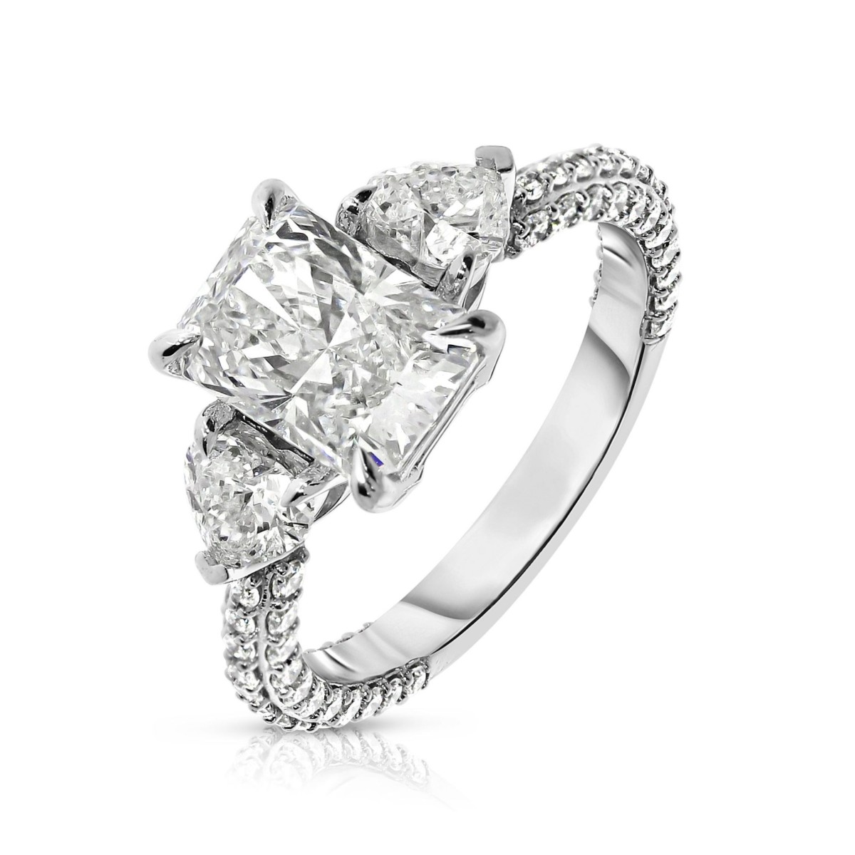 4 Carat Diamond Three-Stone Ring Anemone